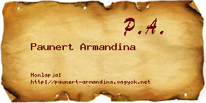 Paunert Armandina névjegykártya